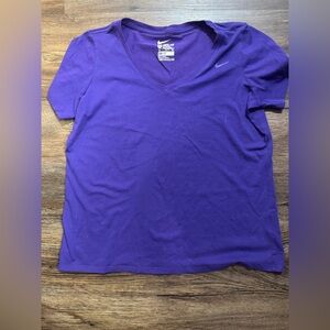 Women’s Dri-Fit Nike Deep Purple V-Neck Tee
